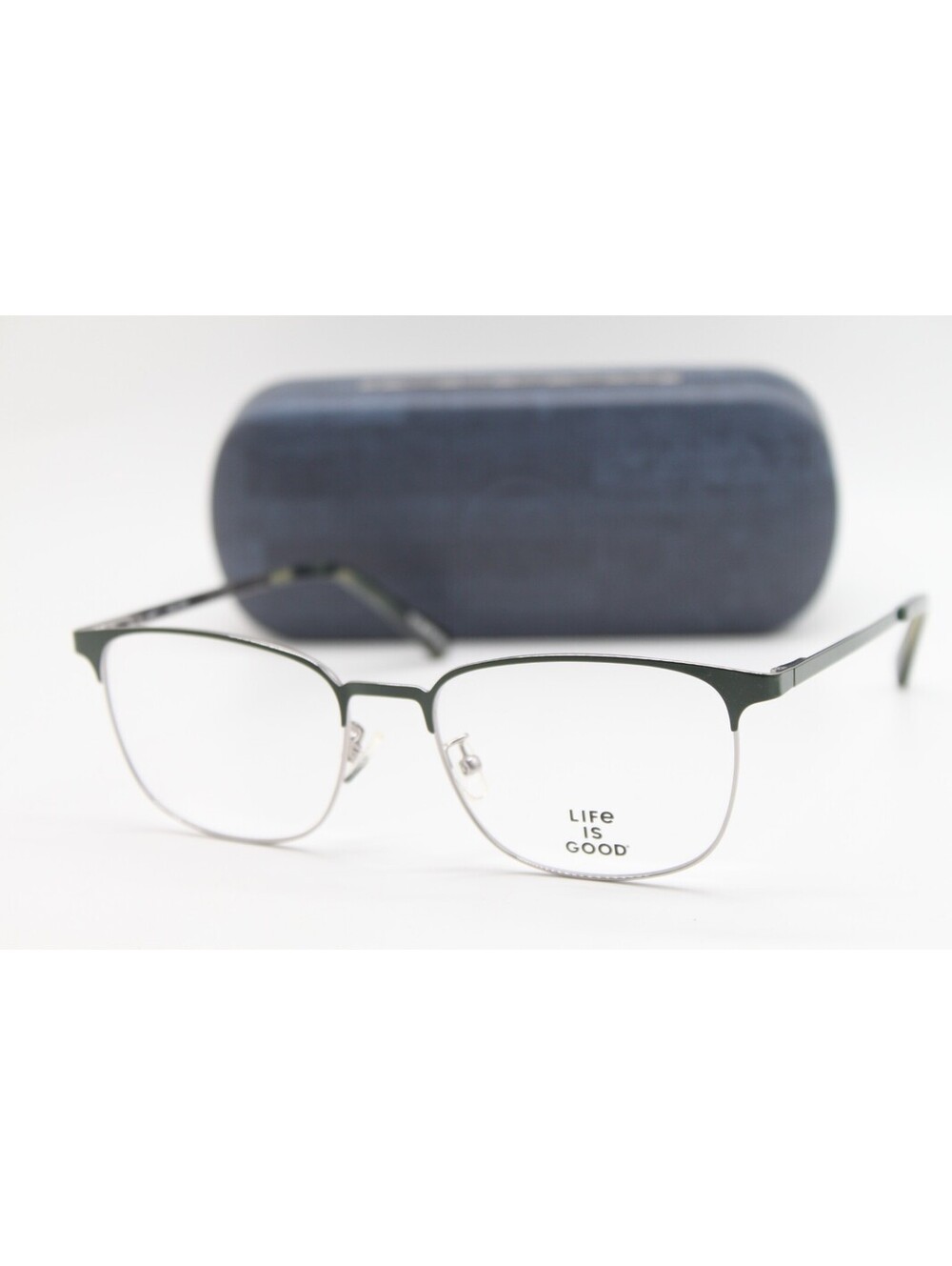 NEW LIFE IS GOOD ZANE GREEN (GRN) AUTHENTIC EYEGLASSES W/CASE 53-17